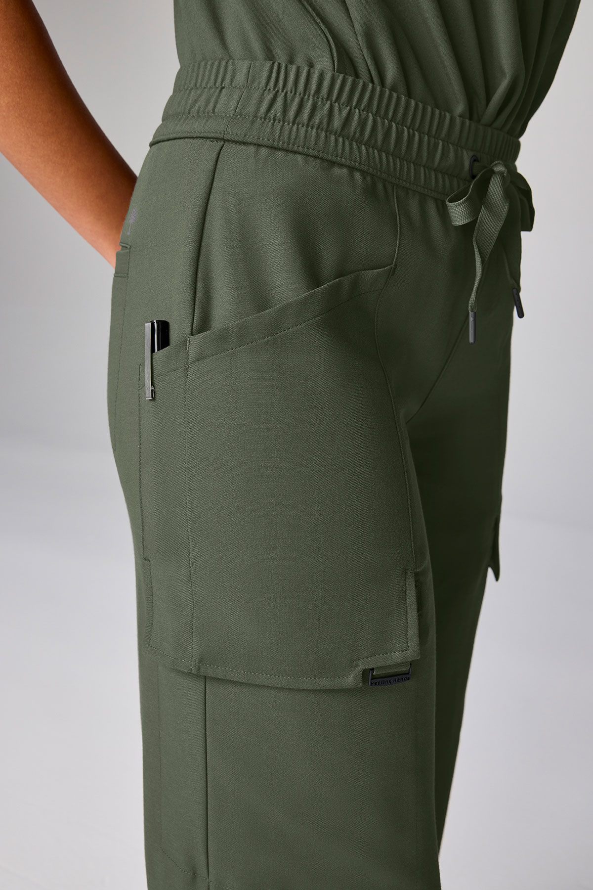 Dámské zdravotnické kalhoty Healing Hands Wide Leg Petite olivkové-5
