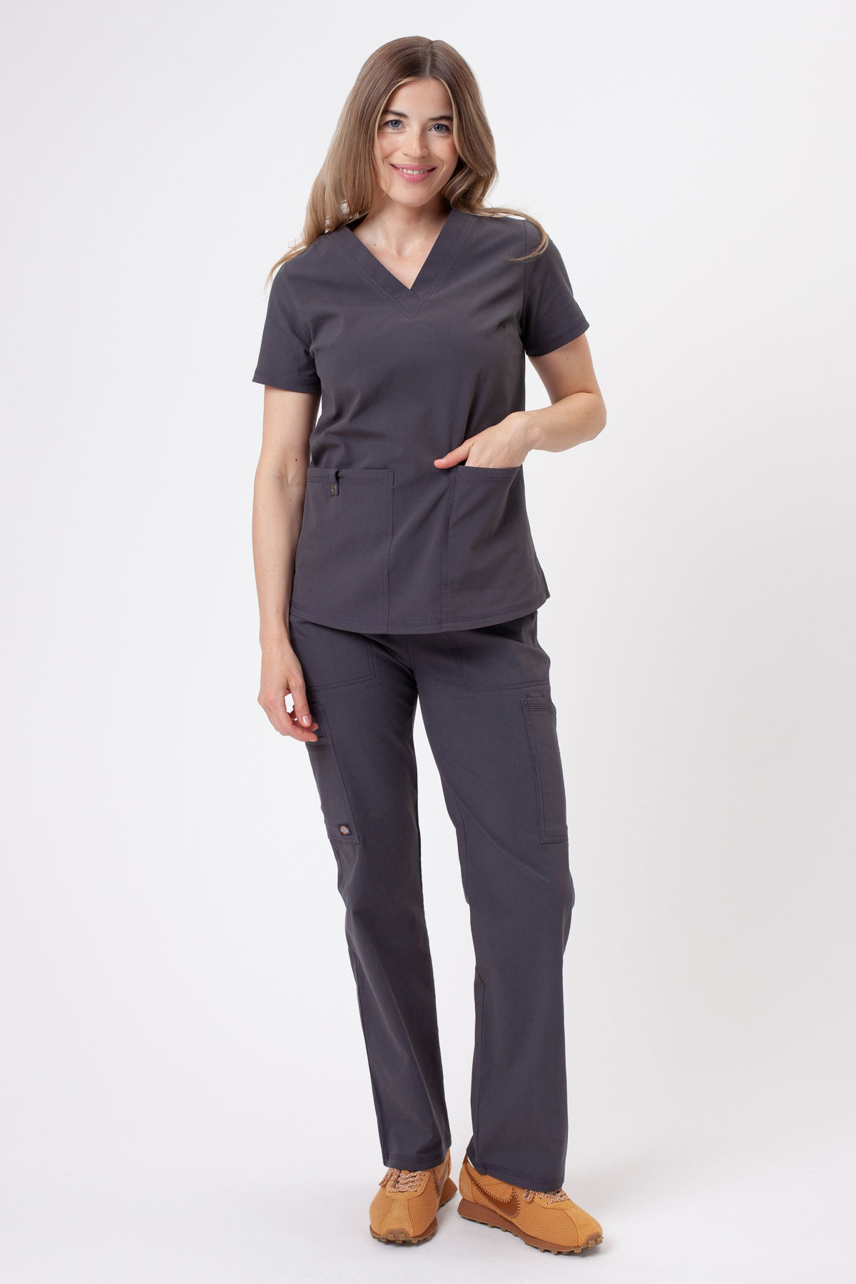Dámská lékařská halena Dickies Forge V-neck šedá-4