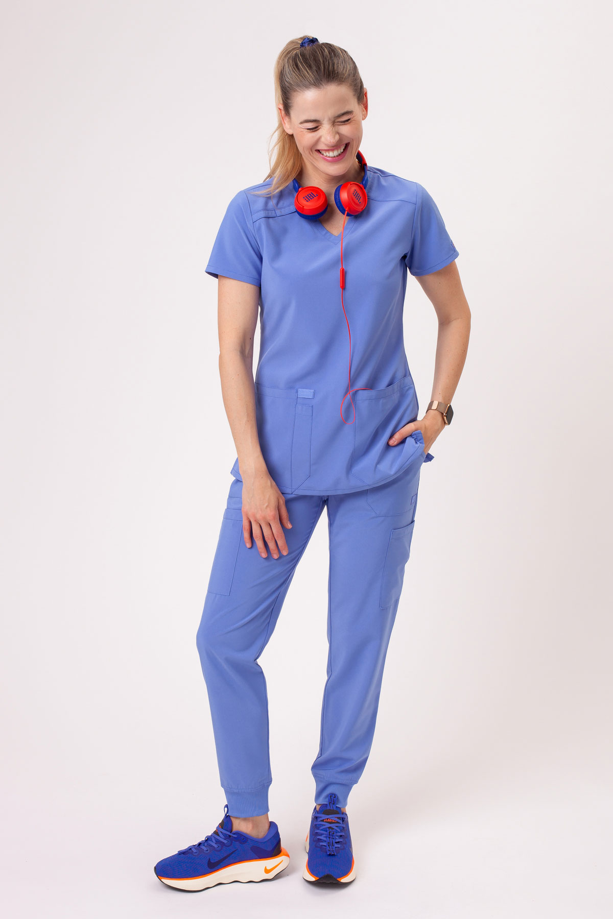 Dámská lékařská halena Dickies EDS Essentials V-Neck klasicky modrá-6