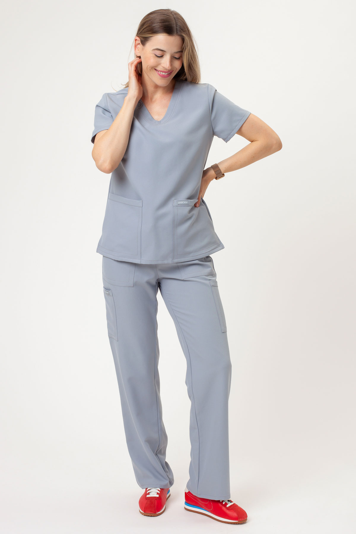 Dámská lékařská souprava Cherokee Ultra V-neck světle šedá-1