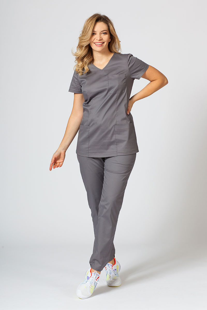 Dámská lékařská halena Sunrise Uniforms Fit (elastická), šedá-2