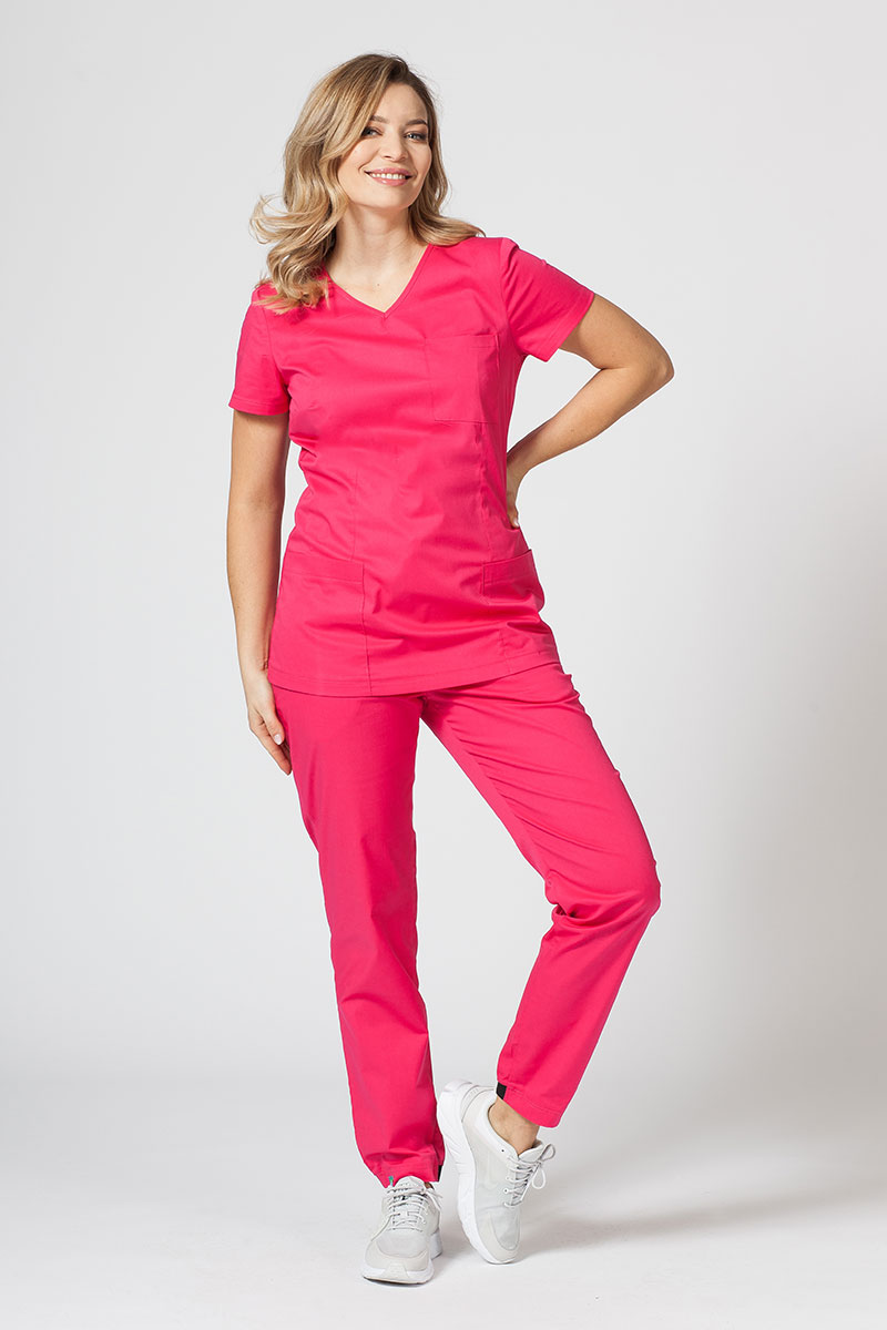 Dámská lékařská halena Sunrise Uniforms Fit (elastická), malinová-2