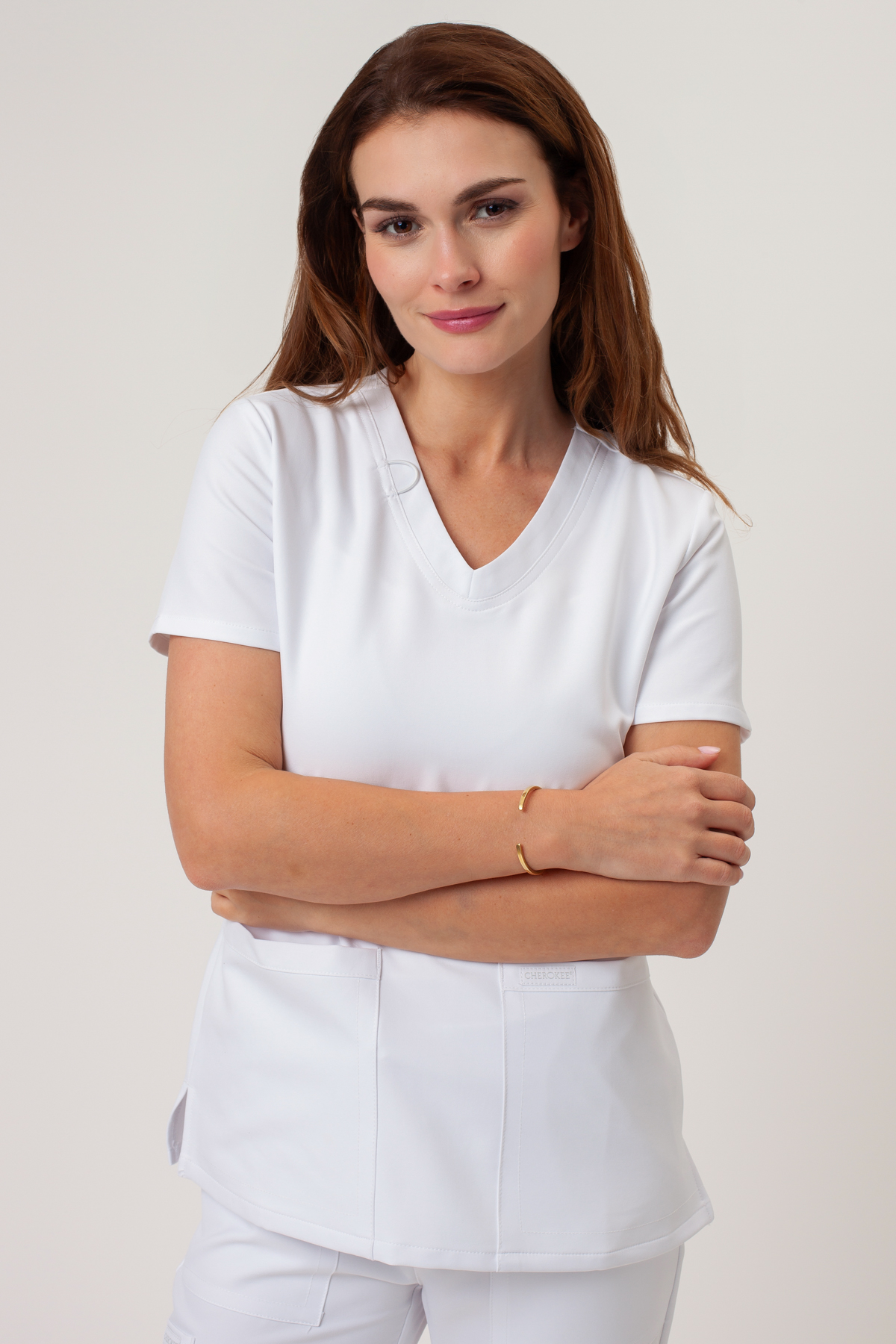Dámská lékařská halena Cherokee Ultra V-neck Top bílá-1