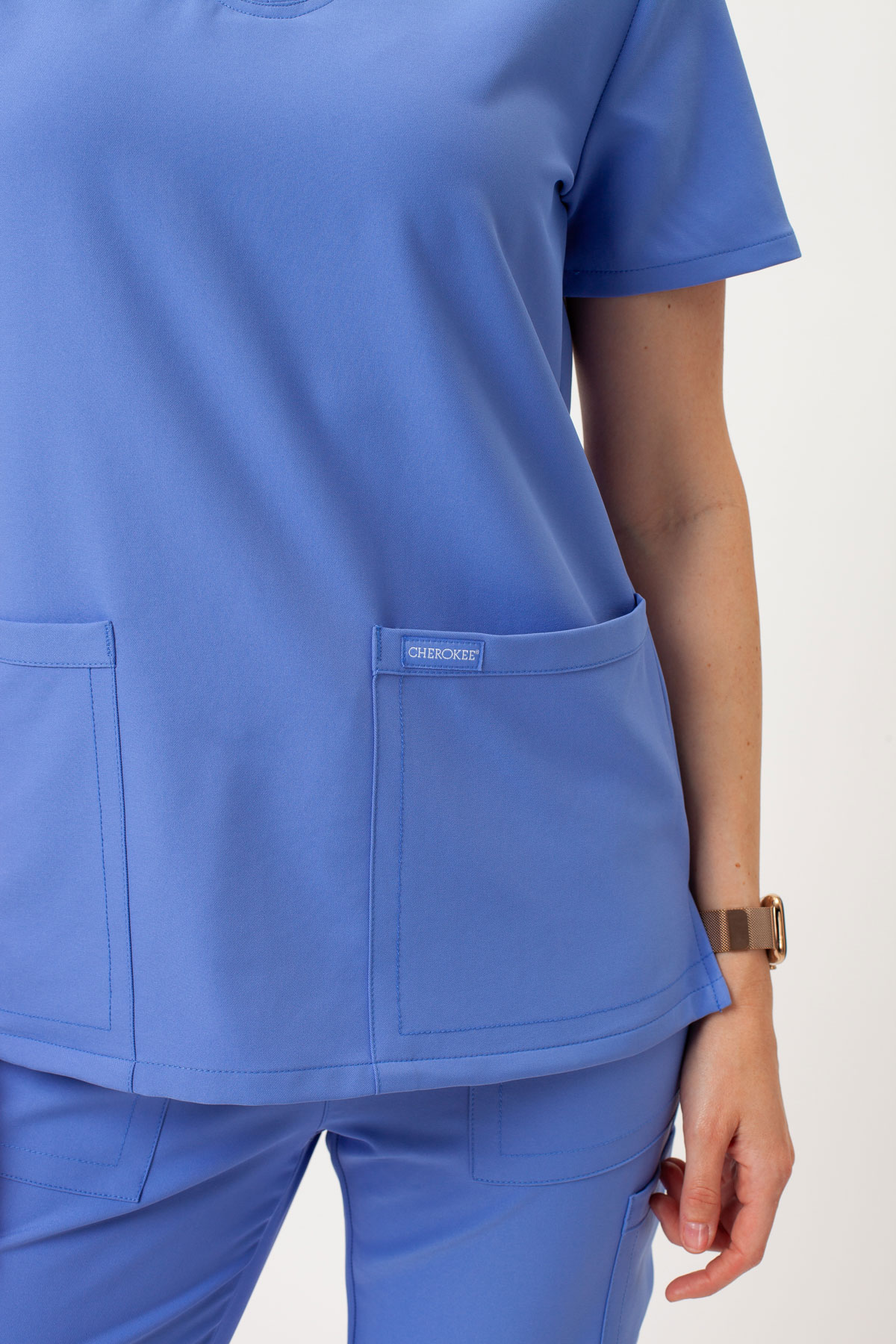 Dámská lékařská halena Cherokee Ultra V-neck Top klasicky modrá-3