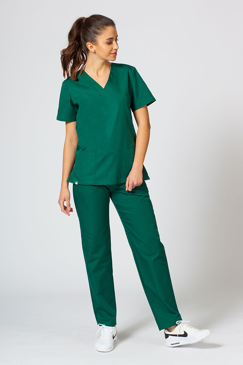 Lékařská dámská halena Sunrise Uniforms Basic Light tmavě zelená-4