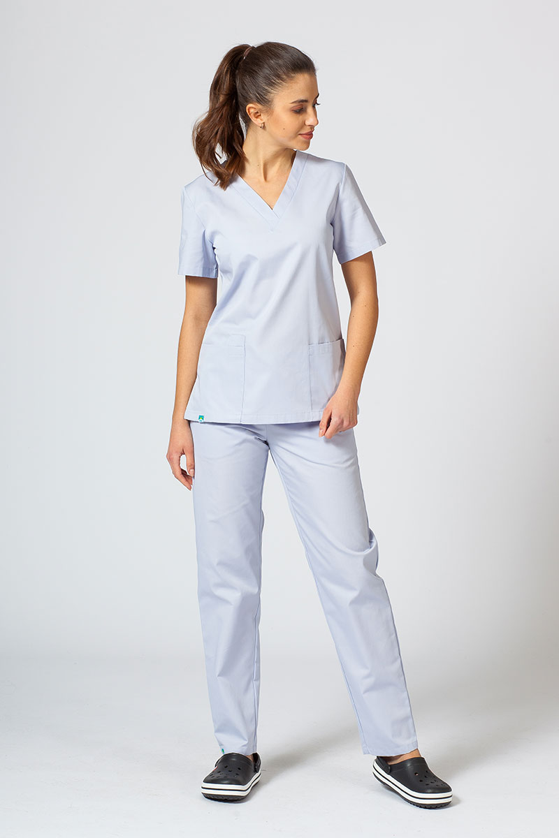 Lékařská dámská halena Sunrise Uniforms Basic Light světle šedá-4