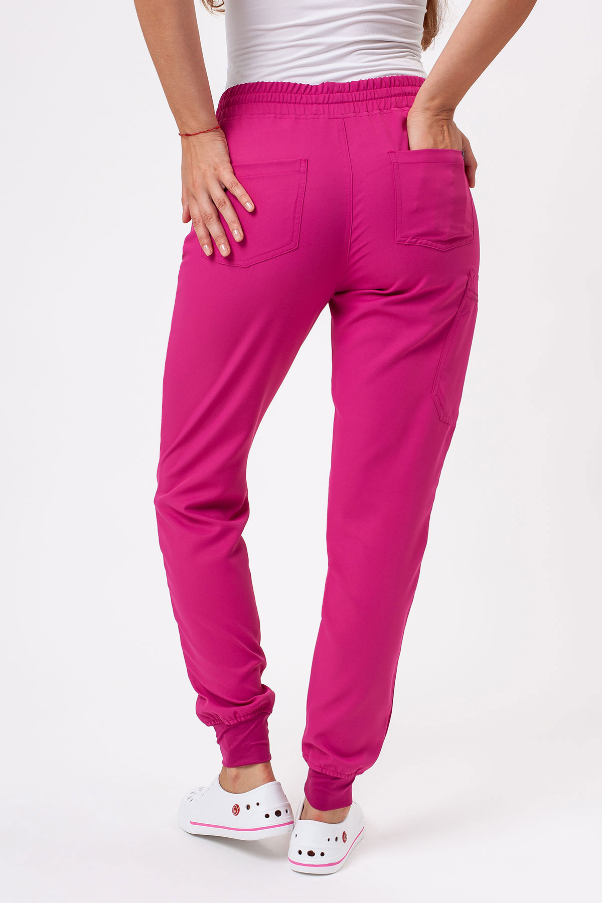 Dámské lékařské kalhoty Sunrise Lite Fit jogger malinové-1
