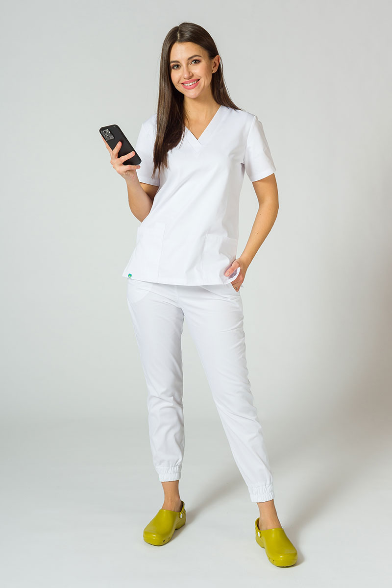 Lékařská souprava Sunrise Uniforms Basic Jogger bílá (s kalhotami Easy)-12