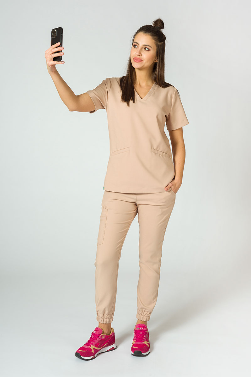 Lékařská halena Sunrise Uniforms Premium Joy béžová-3