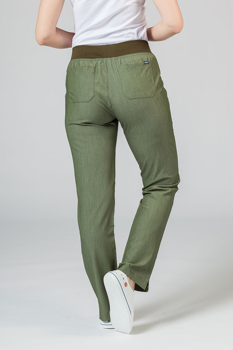 Dámské kalhoty Adar Uniforms Leg Yoga olivkové-3