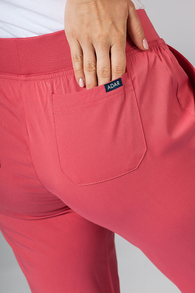 Dámské kalhoty Adar Uniforms Leg Yoga růžové-5