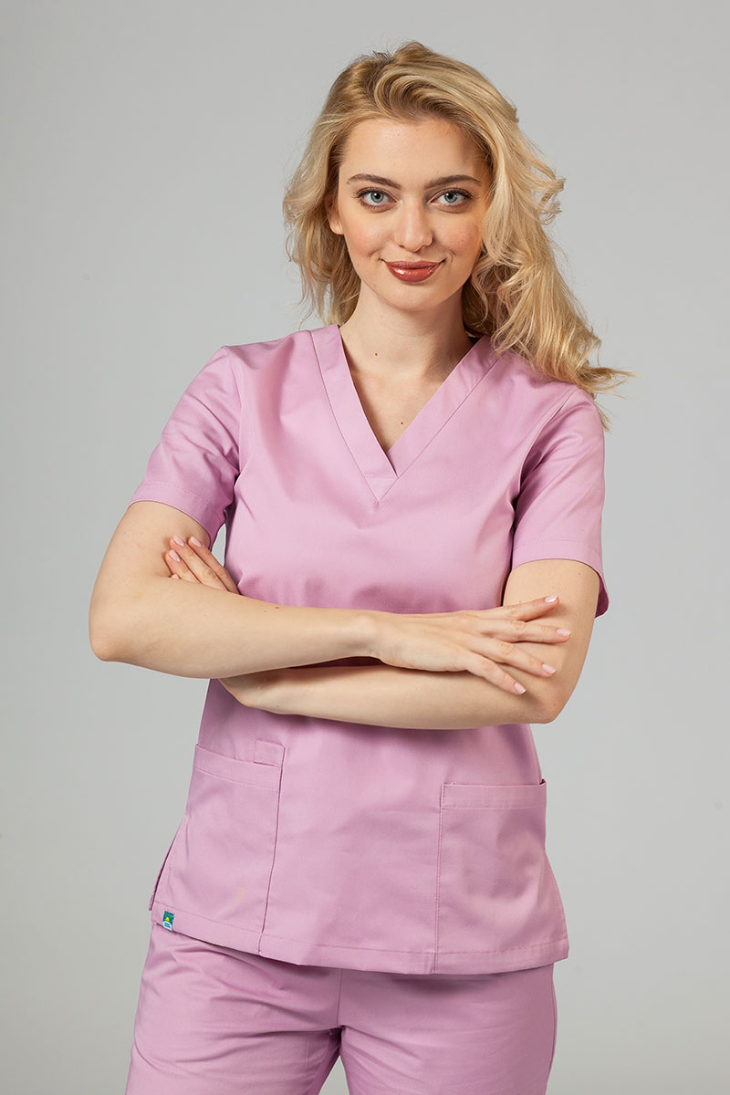 Lékařská dámská halena Sunrise Uniforms Basic Light liliová-3
