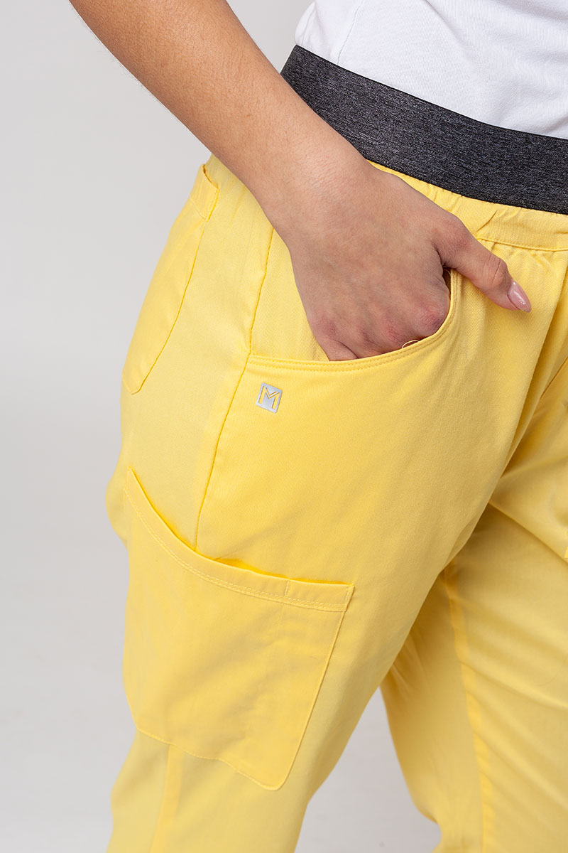 Dámské lékařské kalhoty Maevn Matrix Contrast semi-jogger žluté-5
