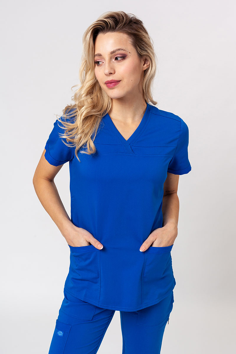 Lékařská dámská souprava Dickies Balance (bluza V-neck, spodnie Mid Rise) královksy modrá-2