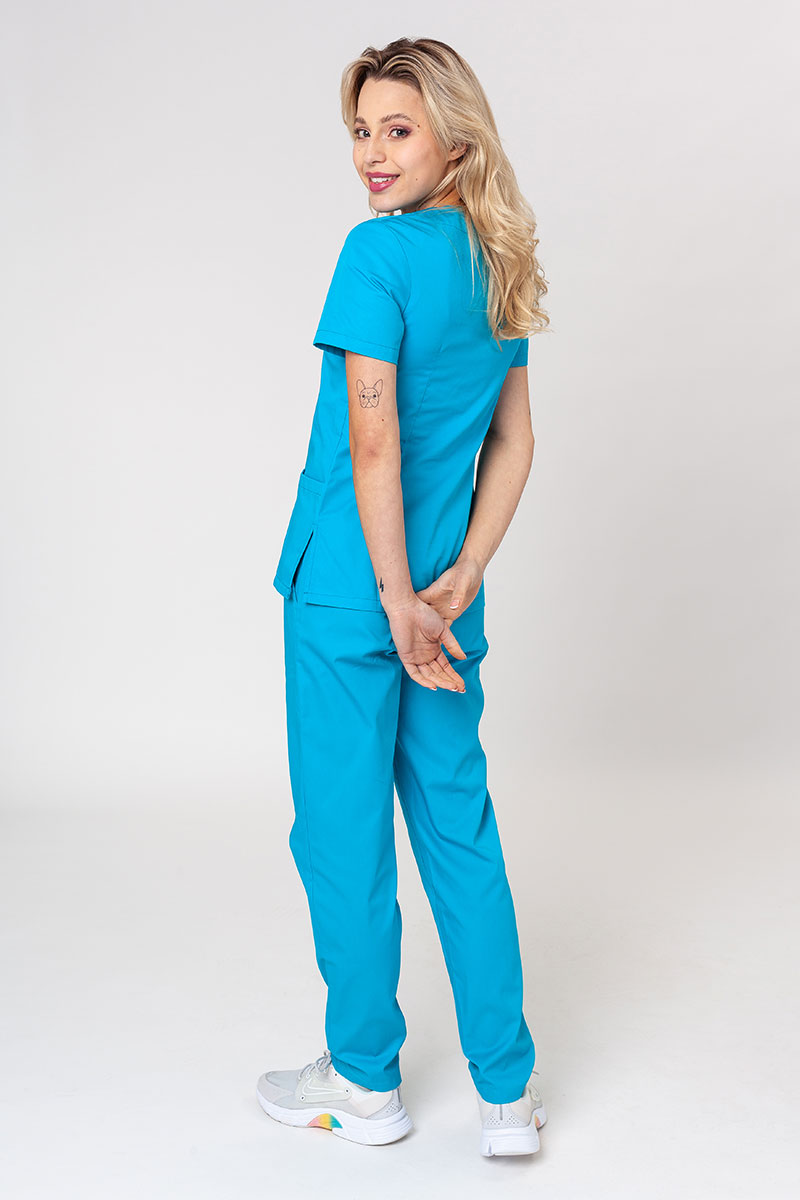 Lékařská dámská halena Sunrise Uniforms Basic Light tyrkysová-6