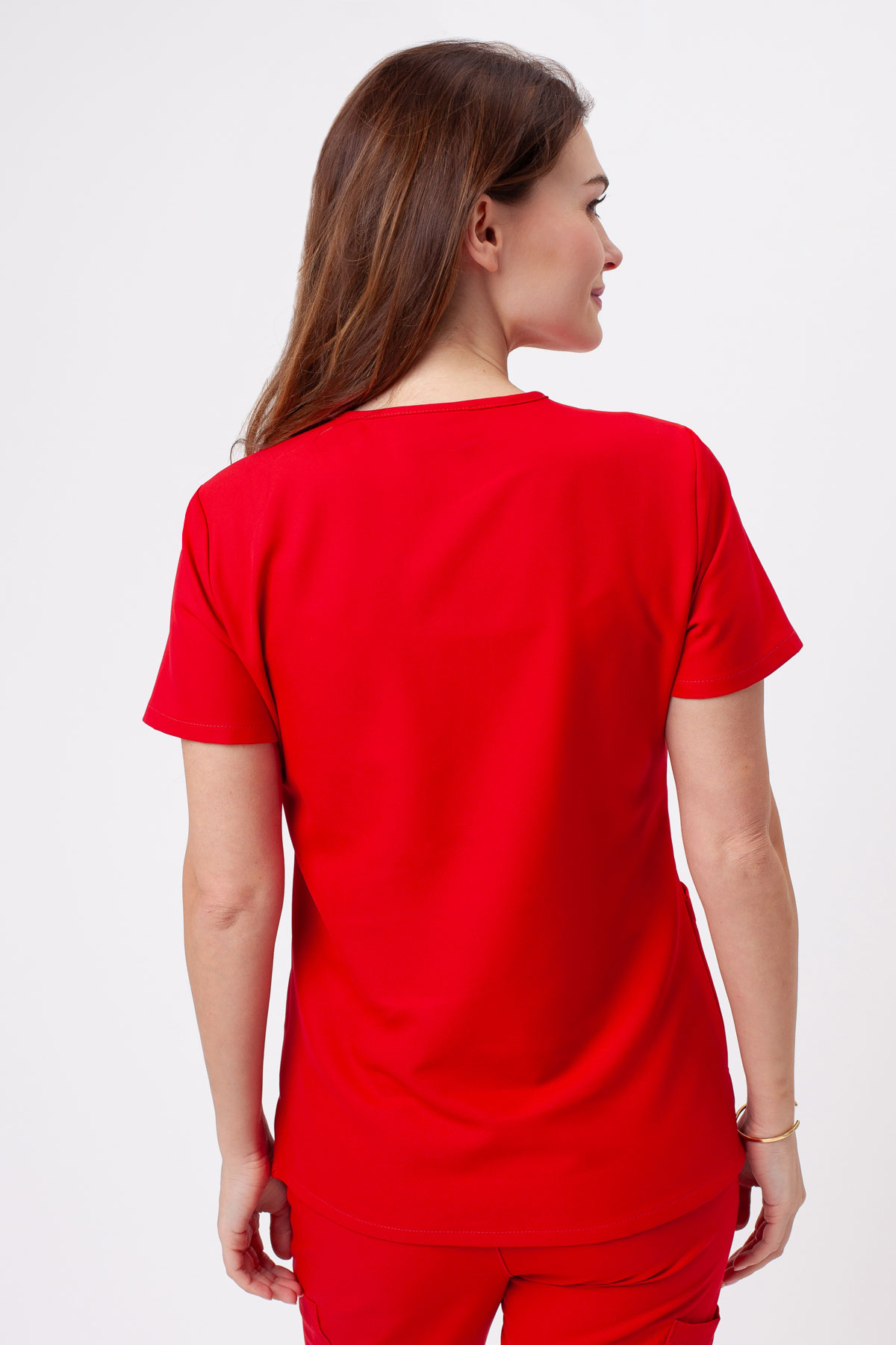 Dámská lékařská halena Cherokee Ultra V-neck Top červená-2