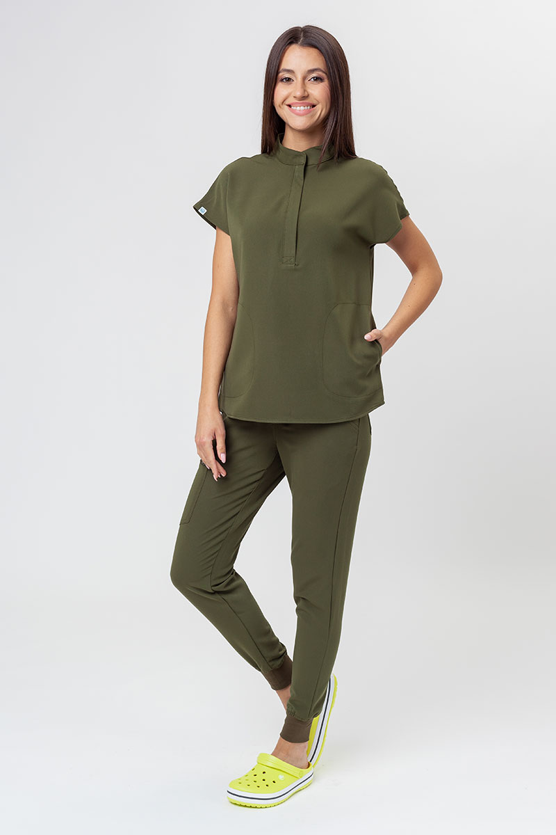 Dámská lékařská halena Uniforms World 518GTK™ Avant olivková (magnetické spony)-6