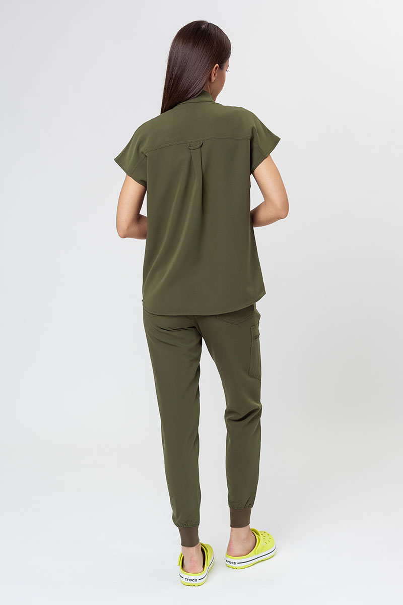 Dámská lékařská halena Uniforms World 518GTK™ Avant olivková (magnetické spony)-7