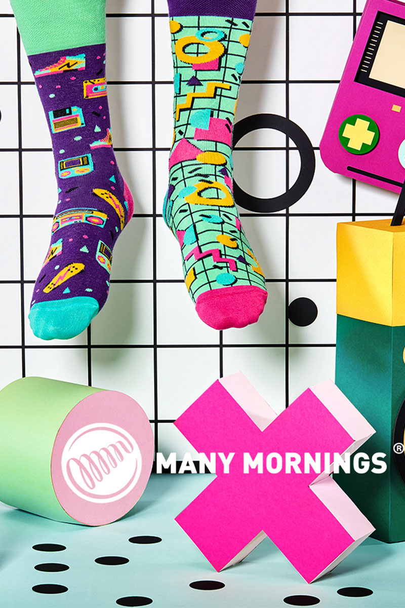 Barevné ponožky Návrat do 90. let - Many Mornings-1