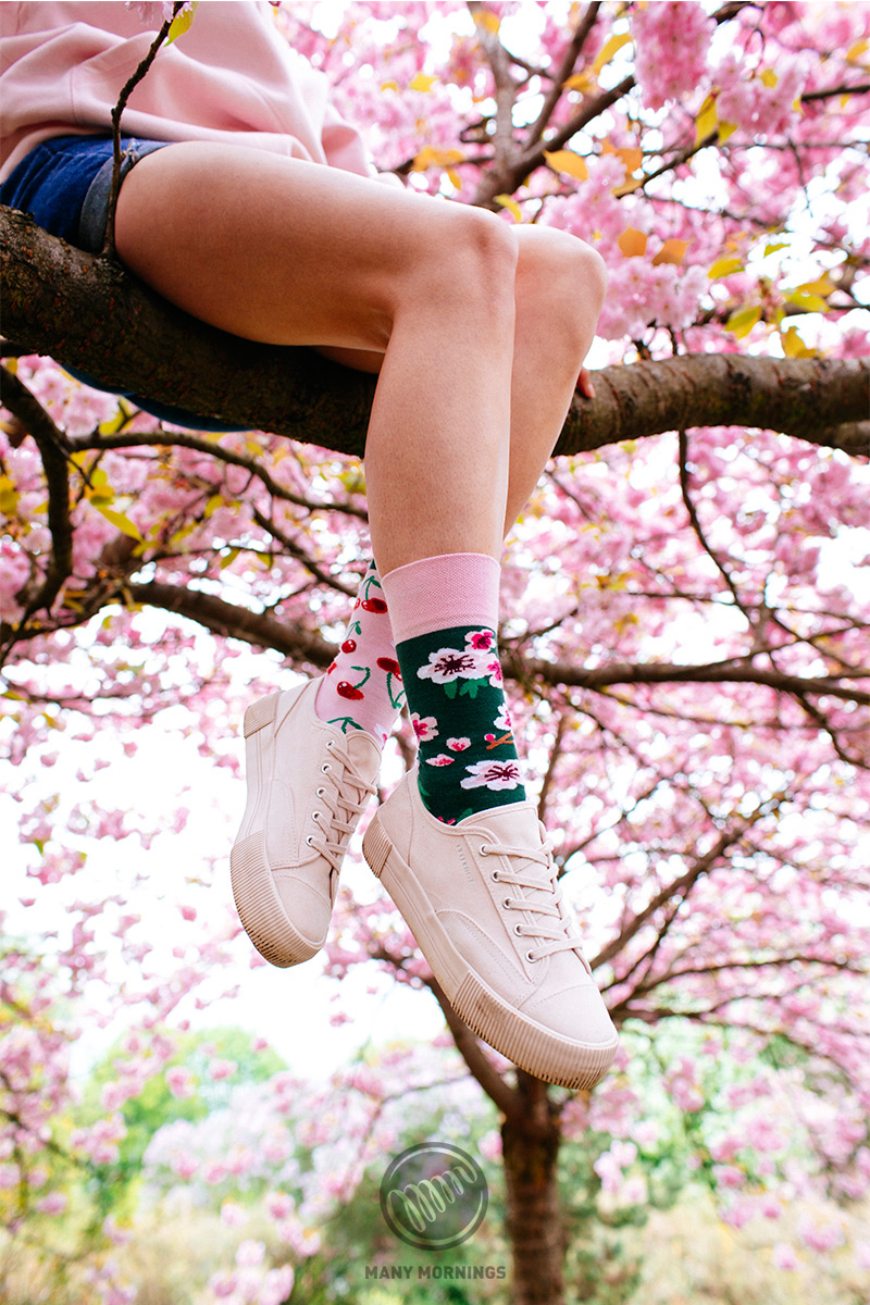 Barevné ponožky Cherry Blossom - Many Mornings-1