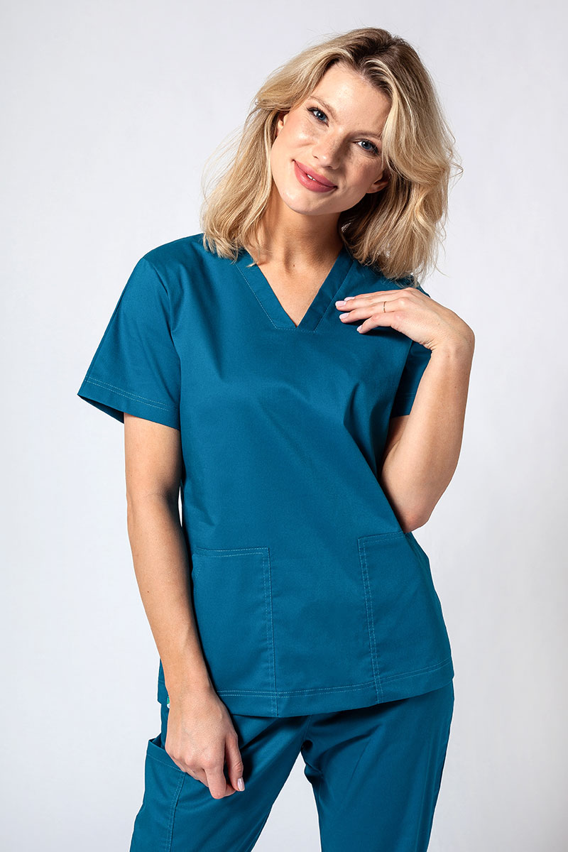 Dámska lékařská souprava Sunrise Uniforms Active III (halena Bloom, kalhoty Air) karaibsky modrá-2
