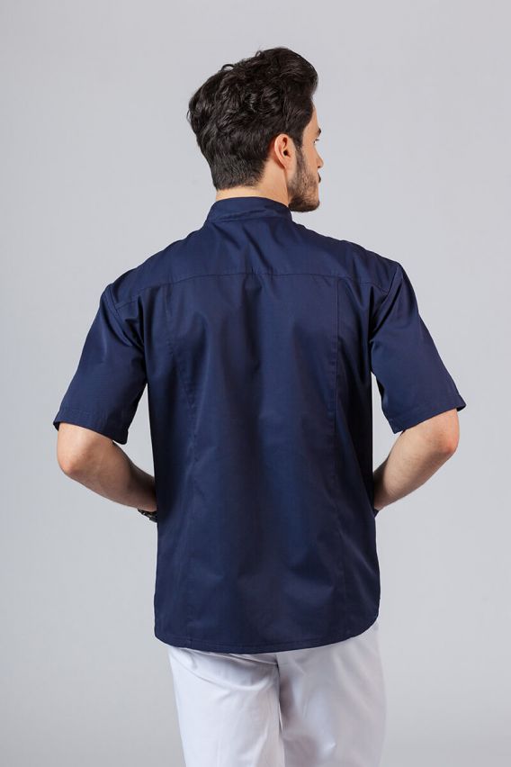 Pánská lékařská košile/halena se stojatým límečkem námořnická modř-2