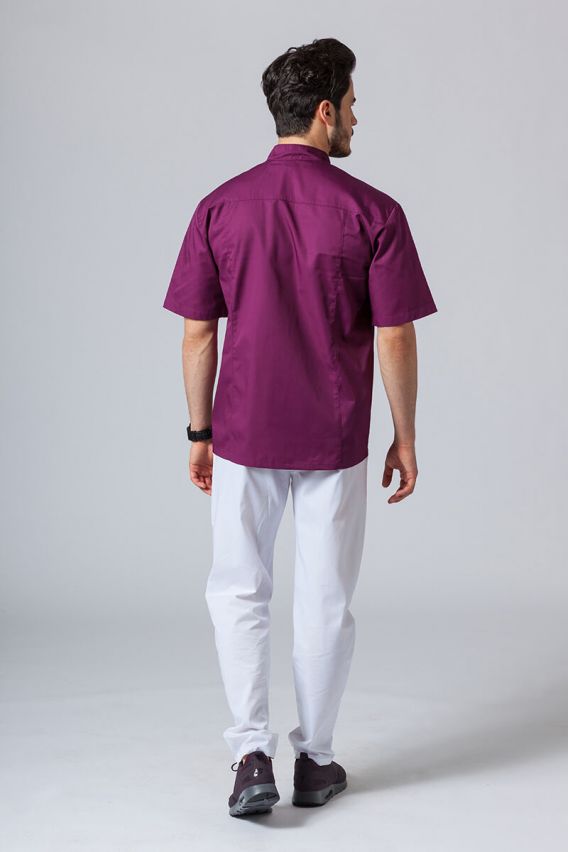 Pánská lékařská košile/halena se stojatým límečkem lilková-3