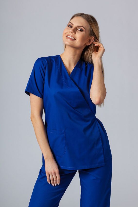 Zástěra/halena dámská s vázáním Sunrise Uniforms tmavě modrá-2
