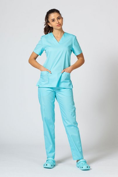 Lékařská dámská halena Sunrise Uniforms Basic Light aqua-4