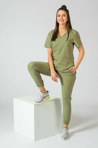 Dámské lékařské kalhoty Sunrise Uniforms Premium Chill jogger olivkové-3