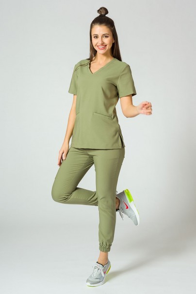 Dámské lékařské kalhoty Sunrise Uniforms Premium Chill jogger olivkové-2