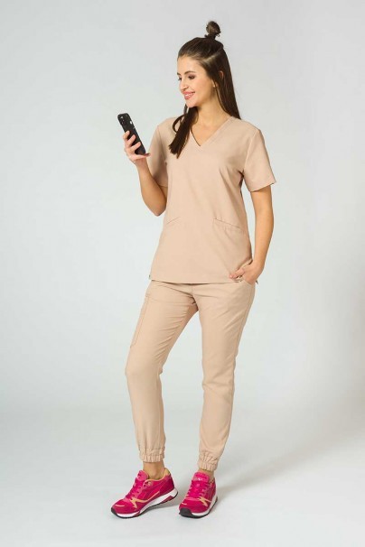 Dámské lékařské kalhoty Sunrise Uniforms Premium Chill jogger béžové-4