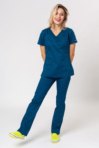 Lékařské dámské kalhoty Cherokee Core Stretch Mid Rise karaibsky modré-6