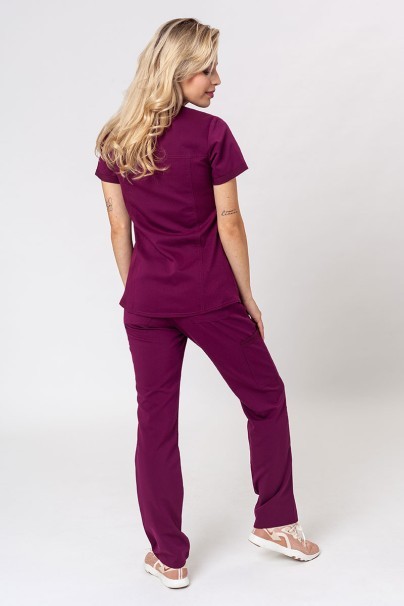 Lékařská dámská souprava Dickies Balance (bluza V-neck, spodnie Mid Rise) třešňová-1