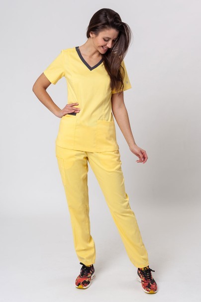 Dámské lékařské kalhoty Maevn Matrix Contrast semi-jogger žluté-2