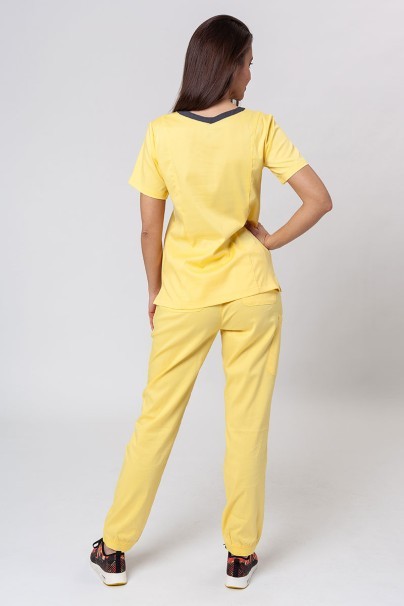 Dámské lékařské kalhoty Maevn Matrix Contrast semi-jogger žluté-3