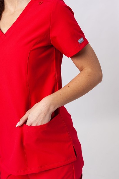 Lékařská dámská souprava Maevn Momentum (halena Double V–neck, kalhoty 6-pocket) červená-6