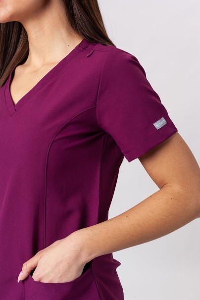 Lékařská dámská souprava Maevn Momentum (halena Double V–neck, kalhoty 6-pocket) třešňová-5