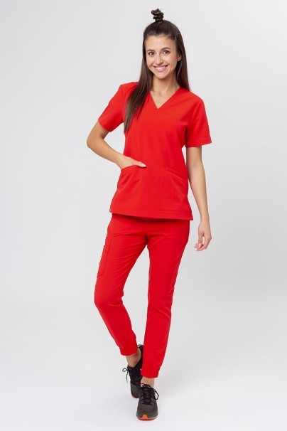 Lékařské kalhoty Sunrise Uniforms Premium Chill jogger šťavnatě červené-5