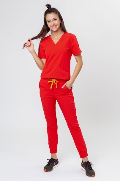 Lékařské kalhoty Sunrise Uniforms Premium Chill jogger šťavnatě červené-7