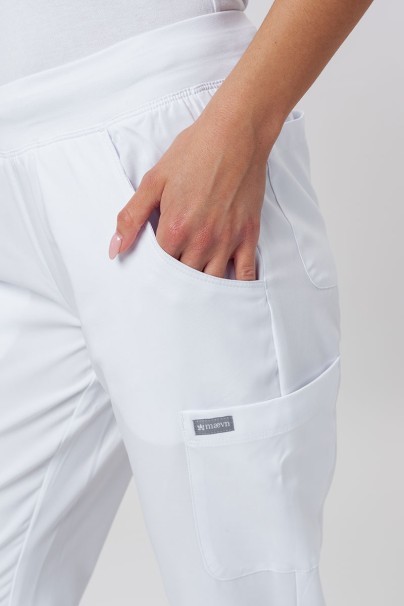 Dámské lékařské kalhoty Maevn Momentum jogger bílé-3