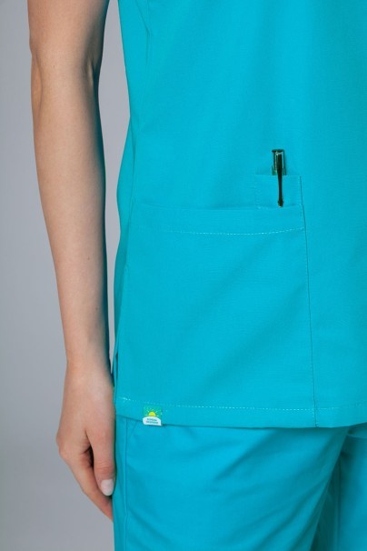 Lékařská dámská halena Sunrise Uniforms Basic Light tyrkysová Promo-2