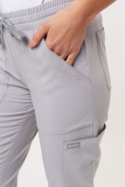 Lékařská dámská souprava Maevn Momentum (halena Double V–neck, kalhoty 6-pocket) světle šedá-11