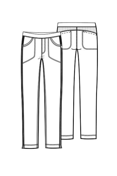 Dámské lékařské kalhoty Cherokee Infinity Slim Pull-on šedé-8
