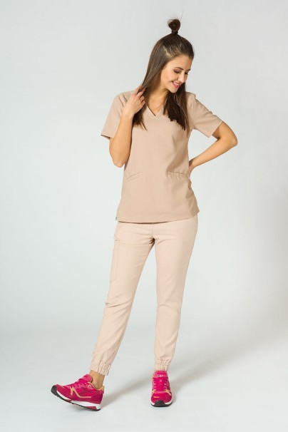 PROMO Dámské lékařské kalhoty Sunrise Uniforms Premium Chill jogger béžové-4