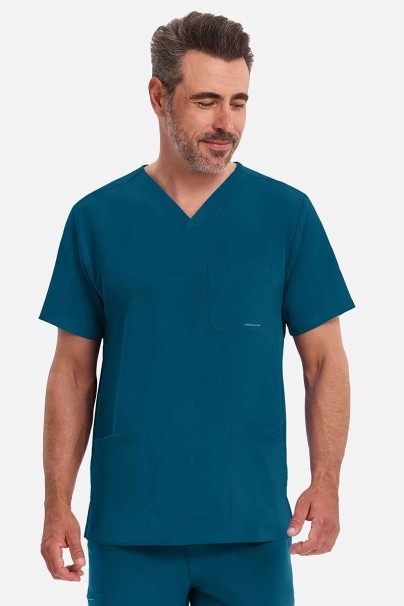 Pánská lékařská halena Healing Hands Matthew V-neck karaibsky modrá-1