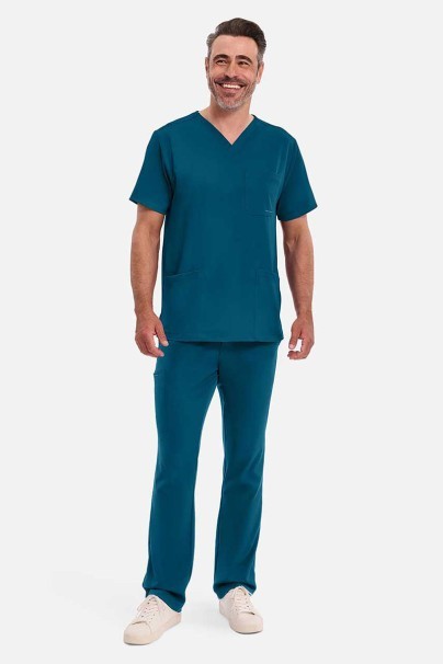 Pánská lékařská halena Healing Hands Matthew V-neck karaibsky modrá-2