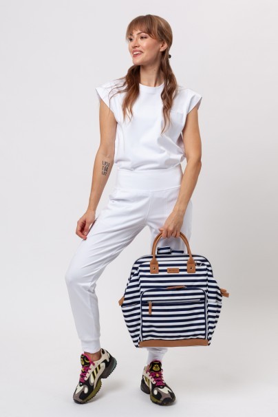 Dámské lékařské kalhoty Cherokee Achieve Jogger bílé-8