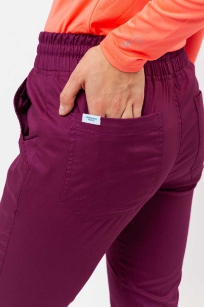 Dámské lékařské kalhoty Uniforms World Zora burgundové-4