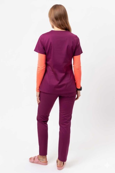Dámské lékařské kalhoty Uniforms World Zora burgundové-7